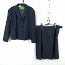 ブレザー スカート 上下2点セット 大きいサイズ 特大 冬物 女子 学生服 中学 高校 紺 制服 中古 ランクC NA2502