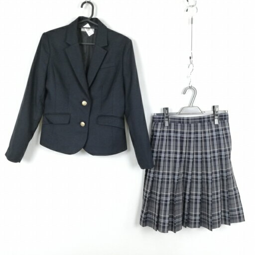 コスプレ ブレザー チェックスカート 上下2点セット 160A 女子 学生服 中学 高校 紺 制服 中古 GM2110 コスプレ ブレザー チェックスカート 上下2点セット 160A 女子 学生服 中学 高校 紺 制服 中古 GM2110