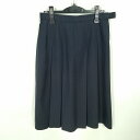 スクールスカート 大きいサイズ 冬物 w72-丈67 紺 中学 高校 プリーツ 学生服 制服 女子 中古 HK0061