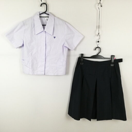 ブラウス スカート 上下2点セット 大きいサイズ 夏物 女子 学生服 中学 高校 白 制服 中古 ランクC NA2645 ブラウス スカート 上下2点セット 大きいサイズ 夏物 女子 学生服 中学 高校 白 制服 中古 ランクC NA2645