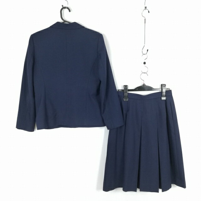 ブレザー スカート 上下2点セット 160 冬物 女子 学生服 中学 高校 紺 制服 中古 ランクC NA2794