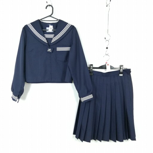 セーラー服 スカート 上下2点セット 165A 富士ヨット 冬物 白3本線 女子 学生服 中学 高校 紺 制服 中古 ランクC NA2860 セーラー服 スカート 上下2点セット 165A 富士ヨット 冬物 白3本線 女子 学生服 中学 高校 紺 制服 中古 ランクC NA2860