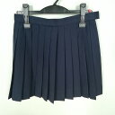 スクールスカート 夏物 w63-丈39 紺 中学 高校 マイクロミニ プリーツ 学生服 制服 女子 中古 HK0081