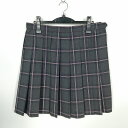 スクールスカート 大きいサイズ 夏物 w75-丈49 チェック 中学 高校 プリーツ 学生服 制服 女子 中古 HK0251