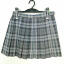 スクールスカート 夏物 w66-丈39 チェック 中学 高校 マイクロミニ プリーツ 学生服 制服 女子 中古 HK0270
