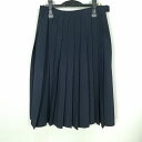 スクールスカート 夏物 w69-丈69 紺 中学 高校 プリーツ 学生服 制服 女子 中古 HK0300