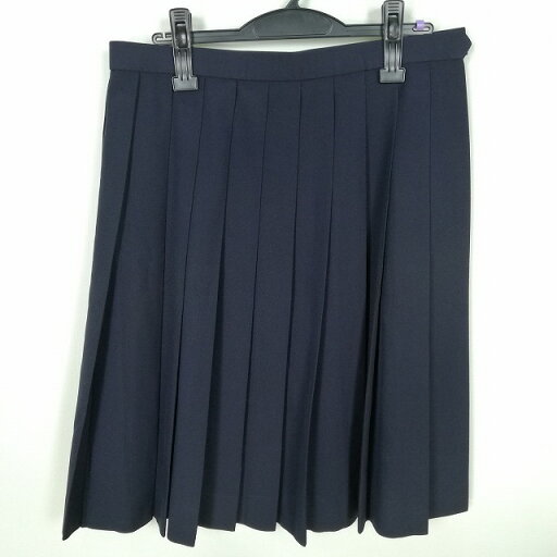 スクールスカート 大きいサイズ 冬物 w75-丈60 紺 有明中学 プリーツ 学生服 制服 女子 中古 HK0314 スクールスカート 大きいサイズ 冬物 w75-丈60 紺 有明中学 プリーツ 学生服 制服 女子 中古 HK0314
