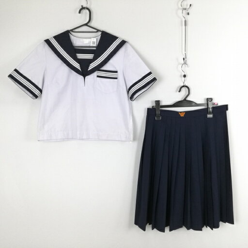 セーラー服 スカート 上下2点セット 大きいサイズ 夏物 白3本線 女子 学生服 中学 高校 白 制服 中古 ランクC NA3241 セーラー服 スカート 上下2点セット 大きいサイズ 夏物 白3本線 女子 学生服 中学 高校 白 制服 中古 ランクC NA3241