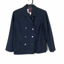 ブレザー 上着 冬物 女子 学生服 中学 高校 紺 制服 中古 ランクB EY8940