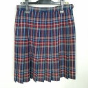 スクールスカート 夏物 w69-丈57 チェック 中学 高校 プリーツ 学生服 制服 女子 中古 HK0862