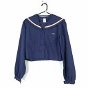 セーラー服 上着 大きいサイズ 中間服 オレンジ1本線 女子 学生服 沖縄北中城中学 紺 制服 中古 ランクC NA1812