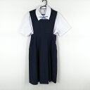 ジャンパースカート 紐タイ ウエスト72 夏物 女子 学生服 中学 高校 紺 制服 中古 ランクC NA7379