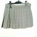 スクールスカート 冬物 w69-丈36 チェック 中学 高校 マイクロミニ プリーツ 学生服 制服 女子 中古 HK1762
