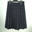 スクールスカート 夏物 w60-丈61 チェック 中学 高校 プリーツ 学生服 制服 女子 中古 HK1845