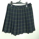 スクールスカート 大きいサイズ 夏物 w75-丈54 チェック 中学 高校 プリーツ 学生服 制服 女子 中古 HK1897