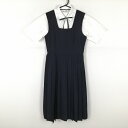 ジャンパースカート 紐タイ バスト80 ウエスト68 夏物 女子 学生服 中学 高校 紺 制服 中古 ランクB NA7450