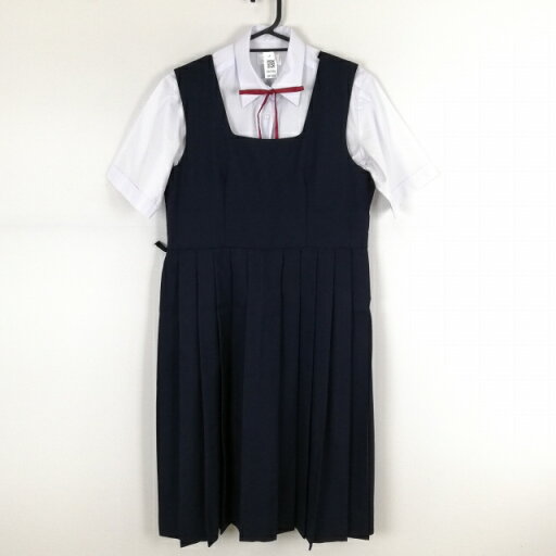 ジャンパースカート 紐タイ バスト92 ウエスト82 冬物 女子 学生服 中学 高校 紺 制服 中古 ランクB NA7486 ジャンパースカート 紐タイ バスト92 ウエスト82 冬物 女子 学生服 中学 高校 紺 制服 中古 ランクB NA7486