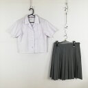 ブラウス スカート 上下2点セット トンボ 夏物 女子 学生服 中学 高校 白 制服 中古 ランクC EY0709