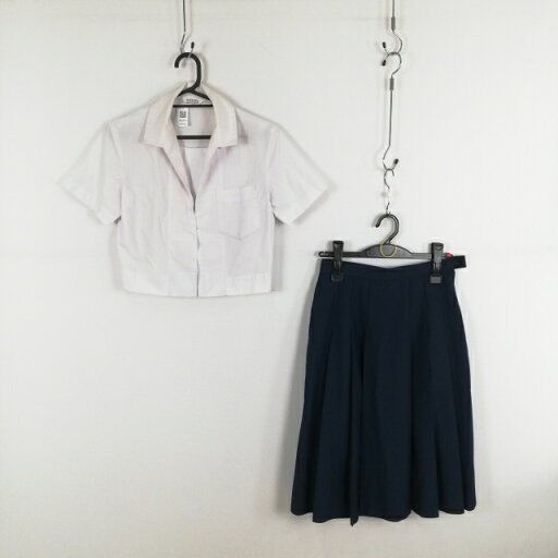 セーラー服 スカート 上下2点セット 夏物 女子 学生服 中学 高校 白 制服 中古 ランクC EY0715 セーラー服 スカート 上下2点セット 夏物 女子 学生服 中学 高校 白 制服 中古 ランクC EY0715