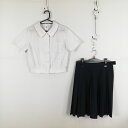 ブラウス スカート 上下2点セット M 富士ヨット 夏物 女子 学生服 宮崎大学教育学部附属中学 白 制服 中古 ランクC EY0719