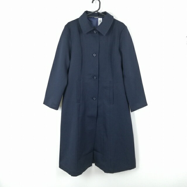 コート 上着 大きいサイズ 冬物 女子 学生服 中学 高校 紺 制服 中古 ランクB EY5831