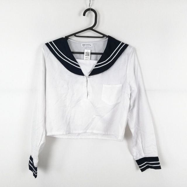 コスプレ セーラー服 上着 白2本線 女子 学生服 中学 高校 白 制服 中古 GM0406