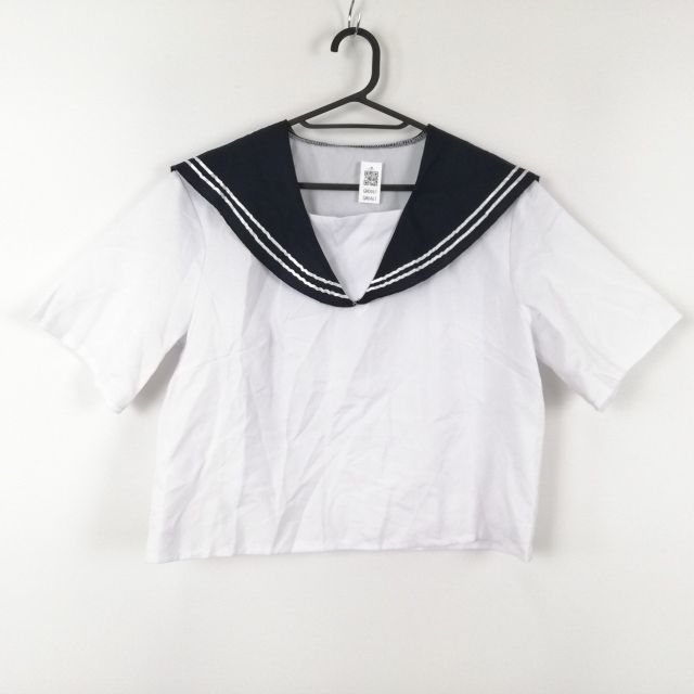 コスプレ セーラー服 上着 大きいサイズ 白2本線 女子 学生服 中学 高校 白 制服 中古 GM0461