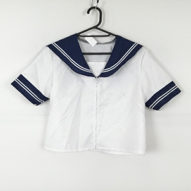 コスプレ セーラー服 上着 白2本線 女子 学生服 中学 高校 白 制服 中古 GM1707