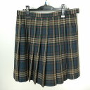 スクールスカート 大きいサイズ 冬物 w78-丈50 チェック 千葉松戸高校 プリーツ 学生服 制服 女子 中古 HK3234