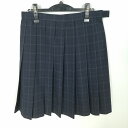 スクールスカート 大きいサイズ 夏物 w72-丈58 チェック 千葉経済大学付属高校 プリーツ 学生服 制服 女子 中古 HK3667