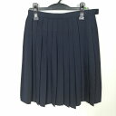 スクールスカート 夏物 w66-丈58 紺 兵庫加西泉中学 プリーツ 学生服 制服 女子 中古 HK4764