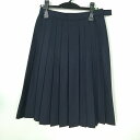 スクールスカート 夏物 w66-丈63 紺 中学 高校 プリーツ 学生服 制服 女子 中古 HK4884