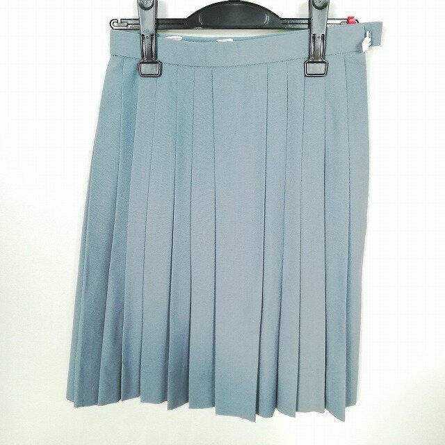 スクールスカート 夏物 w63-丈55 グレー 有明中学 プリーツ 学生服 制服 女子 中古 HK5649
