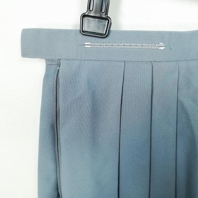 スクールスカート 夏物 w63-丈55 グレー 有明中学 プリーツ 学生服 制服 女子 中古 HK5649