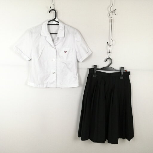 ブラウス スカート 上下2点セット 夏物 女子 学生服 高知工業高校 白 制服 中古 ランクB NA9834 ブラウス スカート 上下2点セット 夏物 女子 学生服 高知工業高校 白 制服 中古 ランクB NA9834