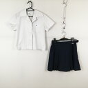 ブラウス ミニスカート 上下2点セット M 夏物 女子 学生服 兵庫姫路西高校 白 制服 中古 ランクC EY8965
