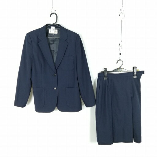 ブレザー スカート 上下2点セット 指定 170A 冬物 女子 学生服 中学 高校 紺 制服 中古 ランクC EY9271 ブレザー スカート 上下2点セット 指定 170A 冬物 女子 学生服 中学 高校 紺 制服 中古 ランクC EY9271
