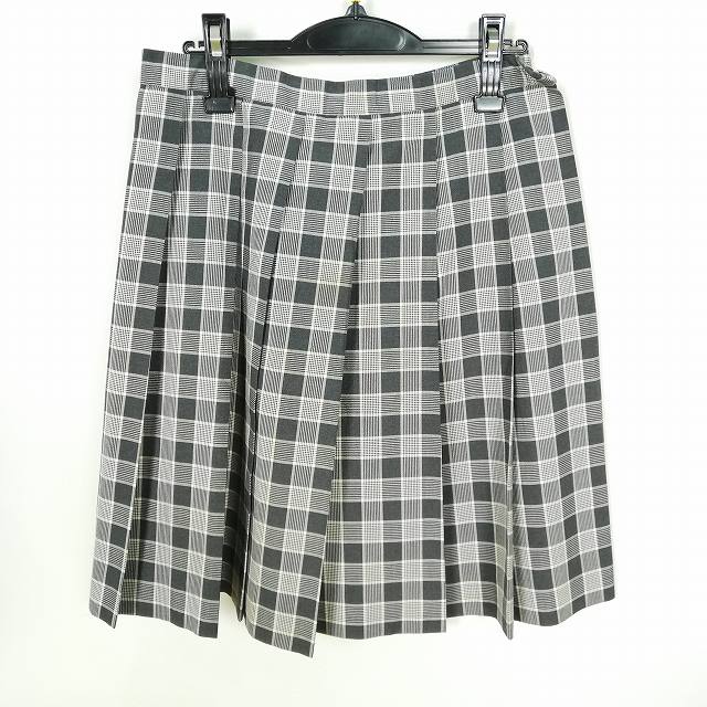スクールスカート 夏物 w66-丈56 チェック 千葉昭和学院中学高校 M.YURIKO プリーツ 学生服 制服 女子 中古 HK2134