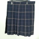 スクールスカート 大きいサイズ 夏物 w78-丈55 チェック 中学 高校 プリーツ 学生服 制服 女子 中古 HK2165