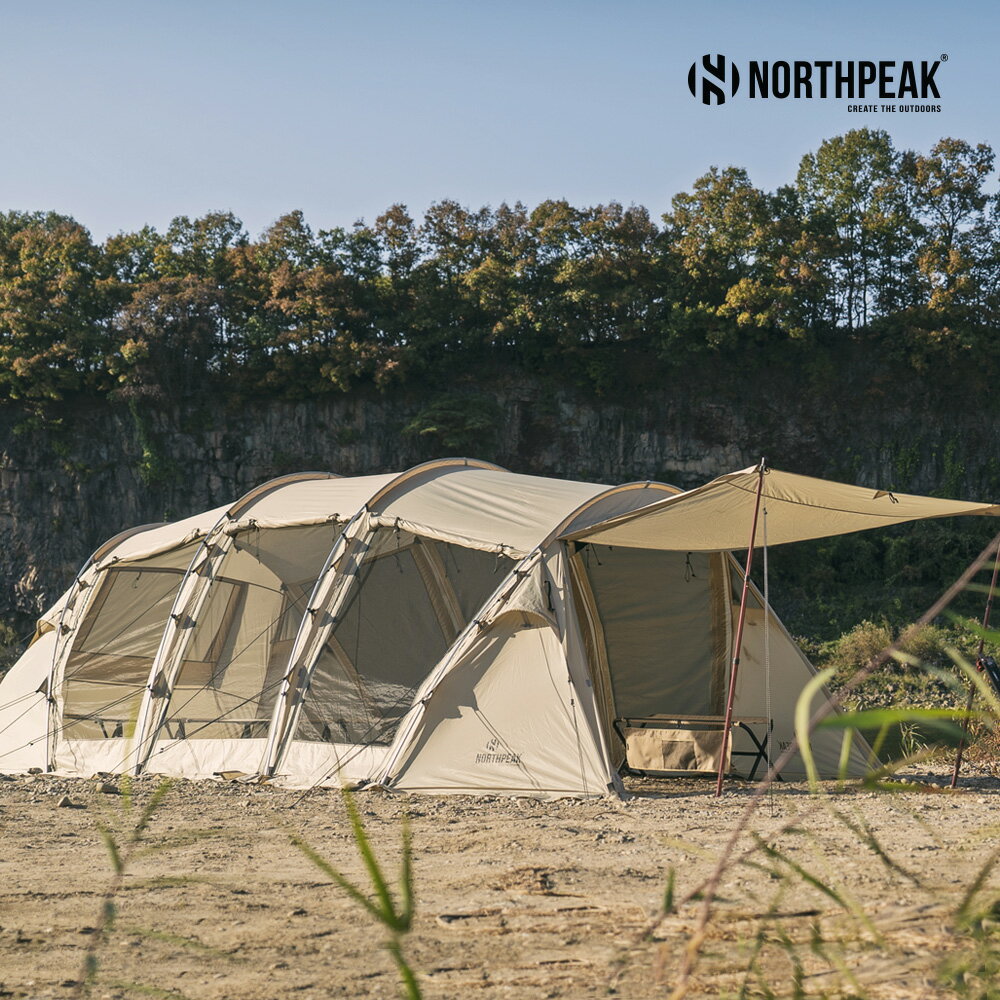 【6/10限定 10％OFFクーポン配布中 】 ノースピーク Northpeak ATLANTIC OCEAN 2.0 OLIVE SAND 韓国ブランド 2ルーム ファミリー テント 4人用 メッシュ UV コート 耐水圧3000mm インナーテン…