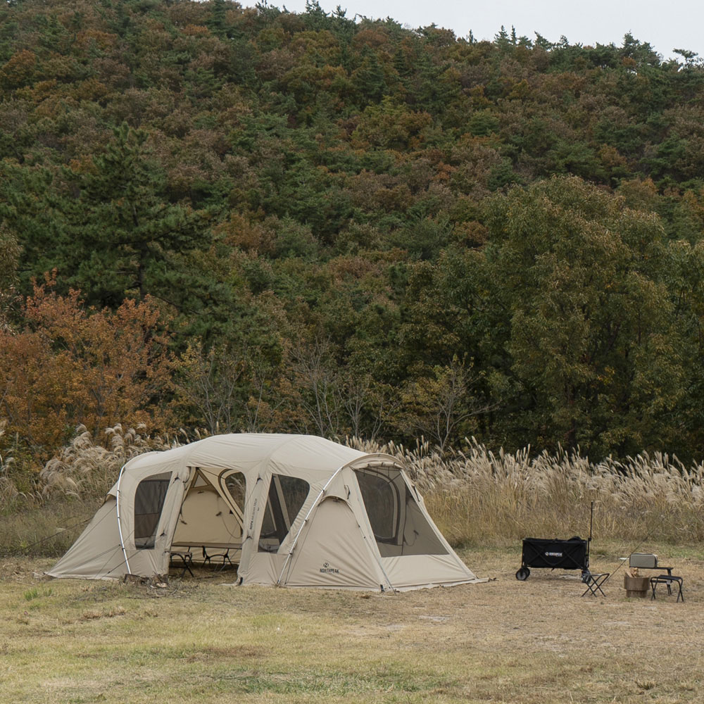 ノースピーク 韓国ブランドテント 2ルーム ACADIA - OLIVE SAND エアテント ファミ...