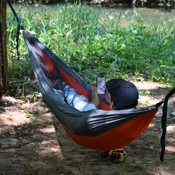 送料無料 ハンモック 蚊帳付き ソロキャンプ アウトドア 涼しい 野外 野営 屋外 防虫対策 オレンジ グレー おしゃれ バイク ツーリング コンパクト レジャー通販格安セール情報 楽天 通販
