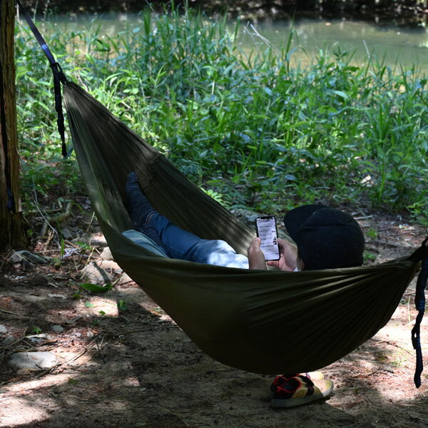 送料無料 ハンモック ツリーベルト セット 蚊帳付き ソロキャンプ アウトドア 野外 野営 防虫対策 カーキ バイク ツーリング コンパクト レジャー通販格安セール情報 楽天 通販