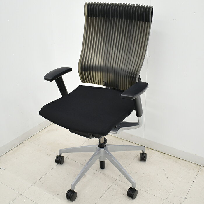 【中古】イトーキ スピーナ 可動肘 エラストマーバック ランバーサポート シルバー脚 2025020301【中古オフィス家具】 [2]