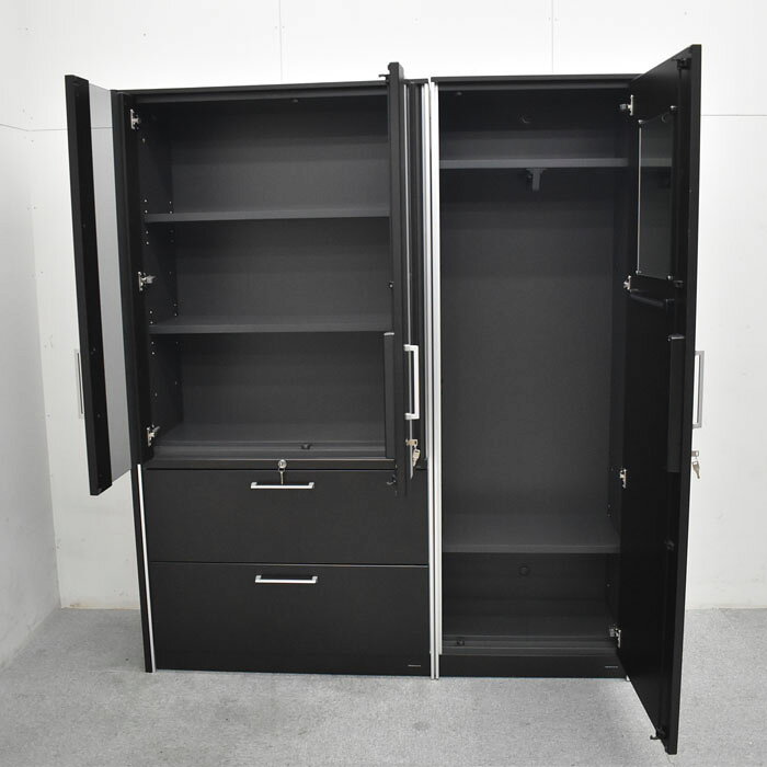 【中古】 オカムラ マスターラインII 書庫+ワードローブセット W1540 2023062205 【中古オフィス家具】 [3]