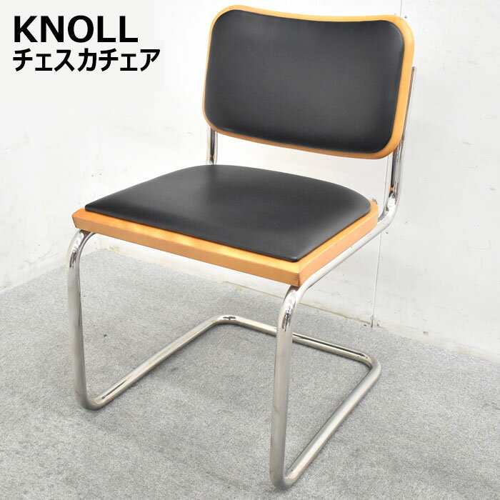 【中古】 KNOLL チェスカチェア マルセルブロイヤーコレクション ブラック 合皮 合成皮革 ビニールレザー張り ノル ノール ミッドセンチュリー バウハウス ビンテージ品 ダイニングチェア 2023073101【ミーティングチェア】