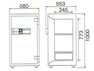 ダイヤセーフ　業務用耐火金庫　指紋式　FPS100　W580【新品】