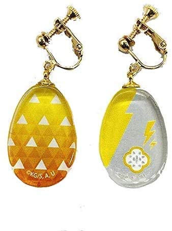 鬼滅の刃　ガラスイヤリング　我妻善逸