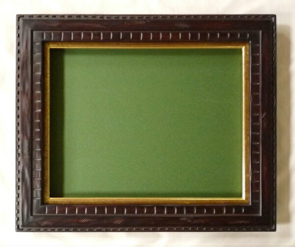 油彩額　油絵用額縁 囲炉裏マットなし F12 鉄黒 -新品