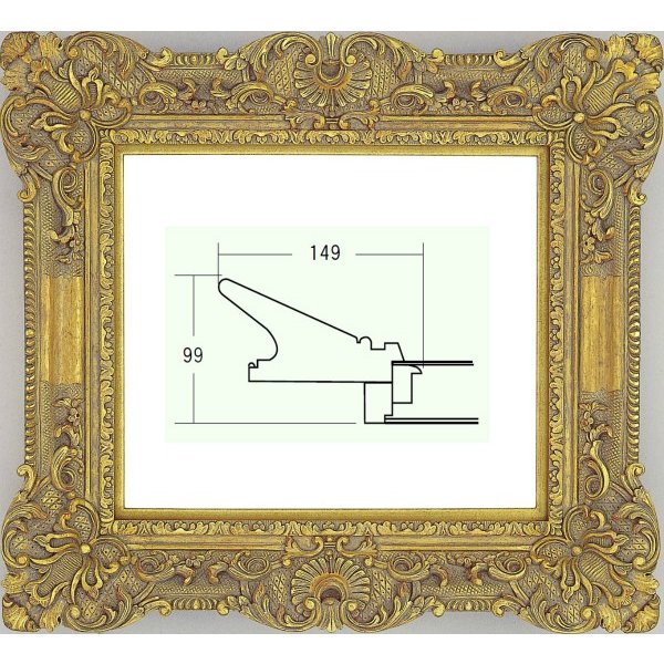 油絵用 アンティーク 油彩額縁 9223 F50 ゴールド -新品